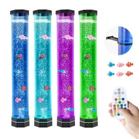 VEVOR Sensory Bubble Tube Lamp, 2.67 ft Bubble Fish Tube, Sensory Aquarium Lamp with 6 Floating Fish & 16 Color Effects, Remote Control