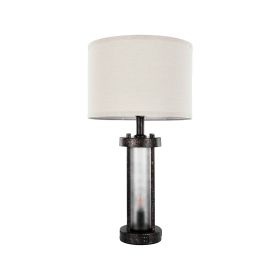 VEVOR Table Lamps Set of 2, Dimmable Farmhouse Bedside Nightstand Lamps, Vintage Lamp with LED Bulb and Linen Shades