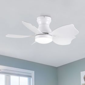 30 in. Integrated LED Farmhouse Indoor/Outdoor White Smart Ceiling Fan with Remote Control