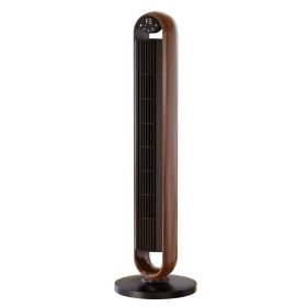 40'' 5-Speed Oscillating Tower Fan with Remote Control, 3 Wind Modes, 12H Timer, Walnut Black