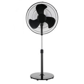 48" Tall, 3-Speed Oscillating Pedestal Fan, Adjustable 18" Fan Head, Black, New