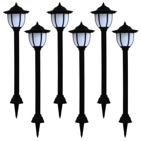 Solar Lamp Set of 6 Black Polypropylene Standard Solar