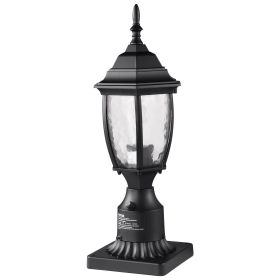 VEVOR Dusk to Dawn Outdoor Post Light, 15.75 in Height, Waterproof Lamp Post Light Fixture with 5.5 in Pier Mount Base Glass Shade