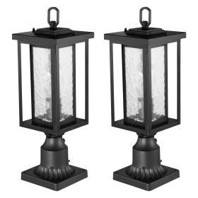 VEVOR 2 Pack Dusk to Dawn Outdoor Post Light, 17.72 in, Waterproof Lamp Post Light Fixtures with 3.5 in Pier Mount Base Glass Shade