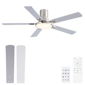 72 in. Nickel Lowe Profile Ceiling Fan with Light