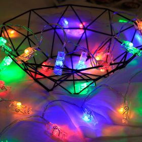 1pc; Photo Clip String Lights Home Decor Indoor/Outdoor; Battery Powered String Lights Lamp For Wedding Party Festival Decor 9.85ft 20LED (Not In (Color: Multi Color, size: Battery Box Type 3m20LED Clip Light)